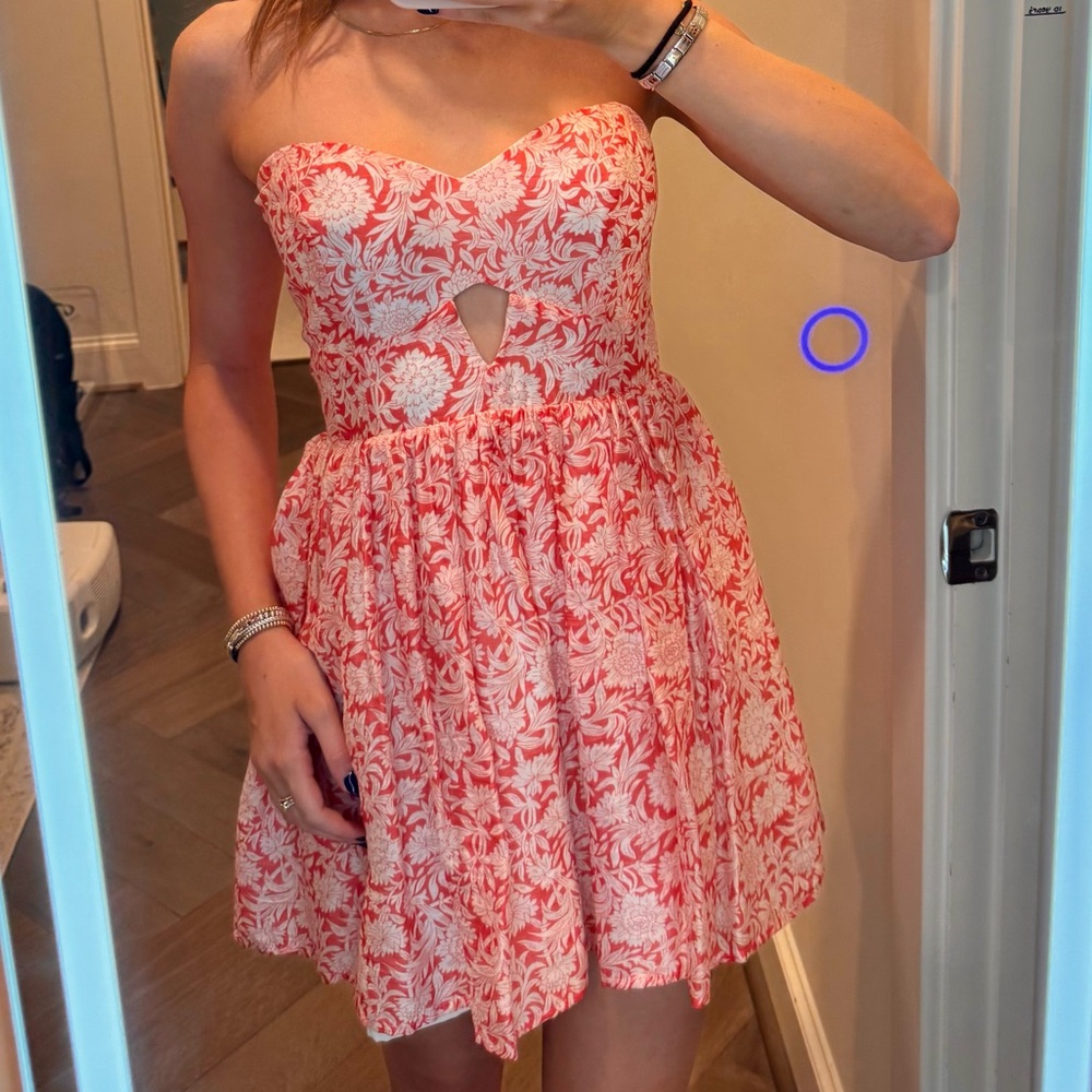 Hello Molly Red and White Floral Dress